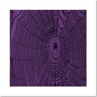 Artistic Halloween Spider Web Cobweb Doodle In Black Posters and Art